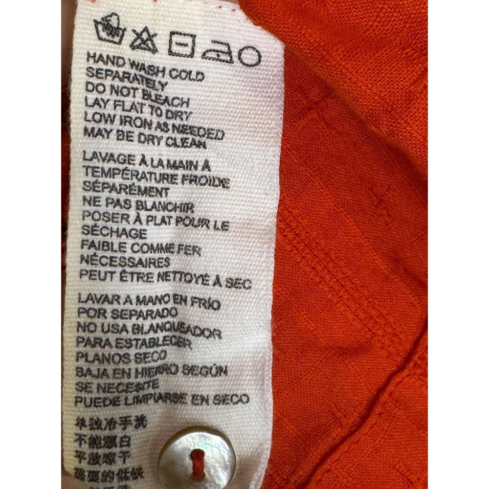 Cleobella Emmeline Dress Size XS Red Organic Cotton Puff Sleeve Button Mini Boho - Picture 6 of 8